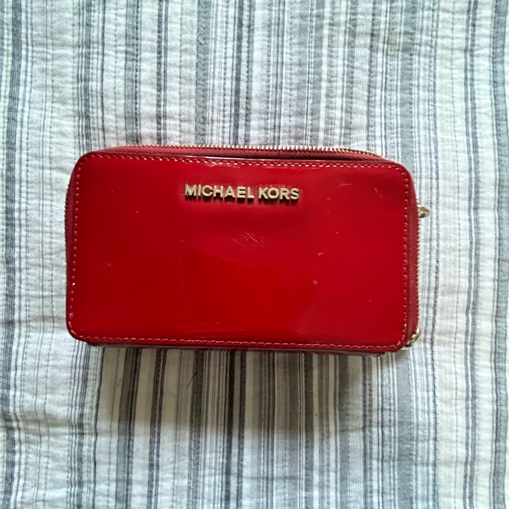 Red Leather Michael Kors Bag